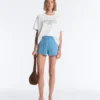 Shorts en maille torsadée délavée