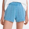 Shorts en maille torsadée délavée