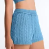 Shorts en maille torsadée délavée