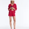Shorts en maille torsadée délavée