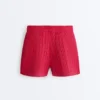 Shorts en maille torsadée délavée