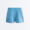Shorts en maille torsadée délavée