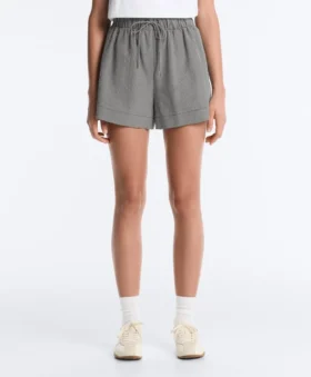Shorts en mélange de lyocell à carreaux vichy