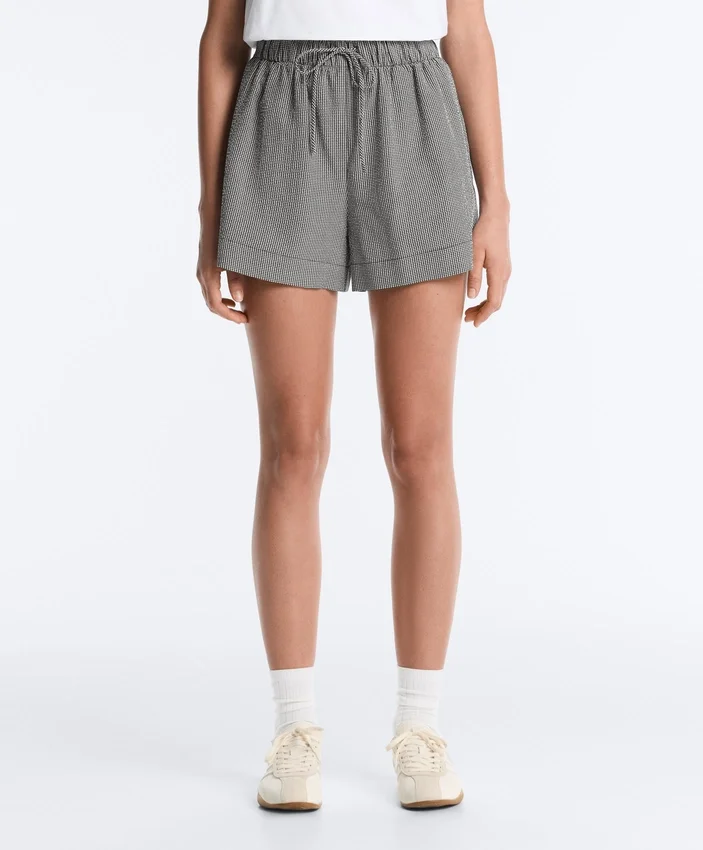 Shorts en mélange de lyocell à carreaux vichy Shorts en mélange de lyocell à carreaux vichy