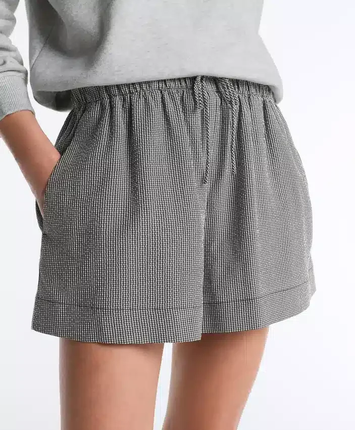 Shorts en mélange de lyocell à carreaux vichy Shorts en mélange de lyocell à carreaux vichy