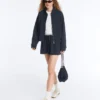 Shorts en piqué de coton à fines rayures Shorts en piqué de coton à fines rayures