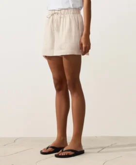 Shorts taille moyenne 100 % lin
