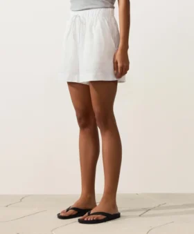 Shorts taille moyenne 100 % lin Shorts taille moyenne 100 % lin