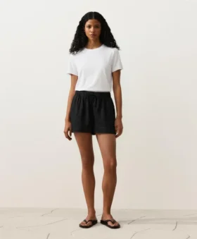 Shorts taille moyenne 100 % lin Shorts taille moyenne 100 % lin