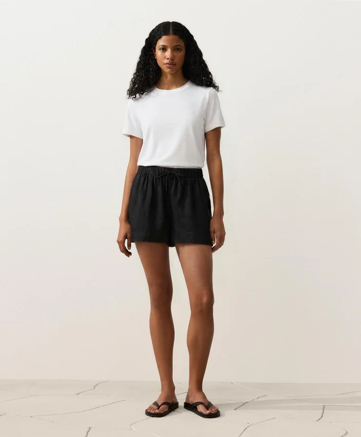 Shorts taille moyenne 100 % lin Shorts taille moyenne 100 % lin