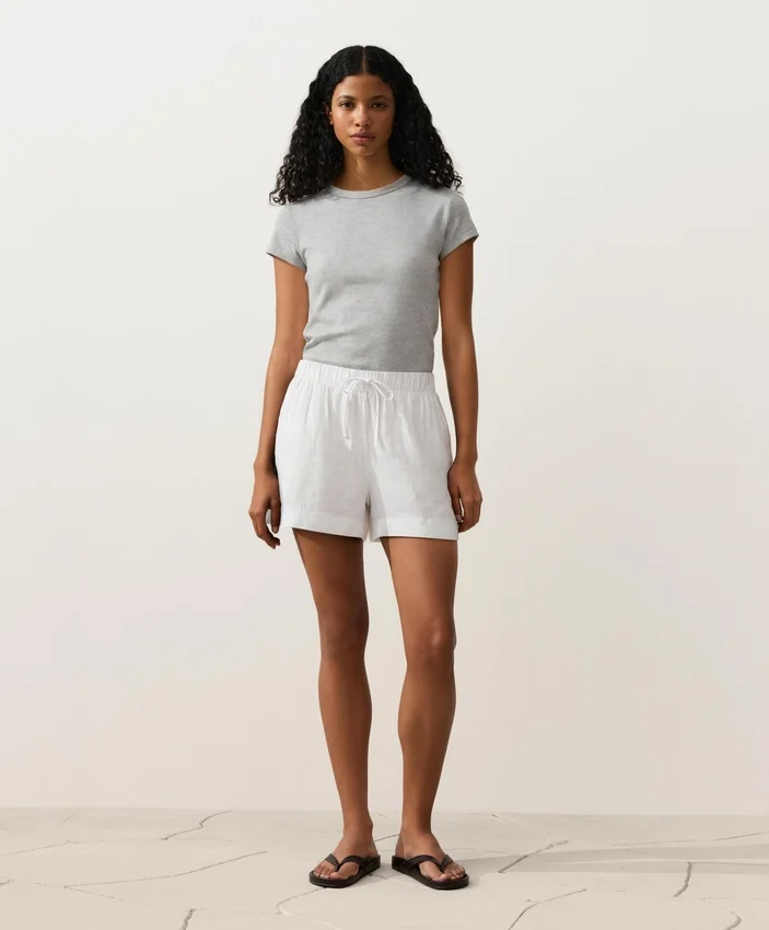 Shorts taille moyenne 100 % lin Shorts taille moyenne 100 % lin