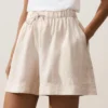 Shorts taille moyenne 100 % lin Shorts taille moyenne 100 % lin