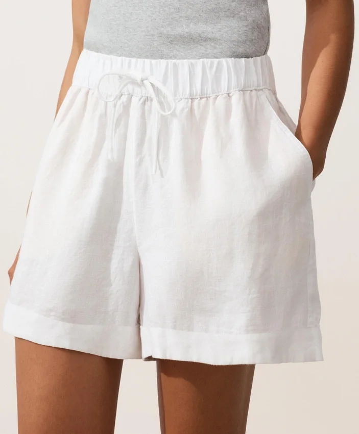 Shorts taille moyenne 100 % lin Shorts taille moyenne 100 % lin