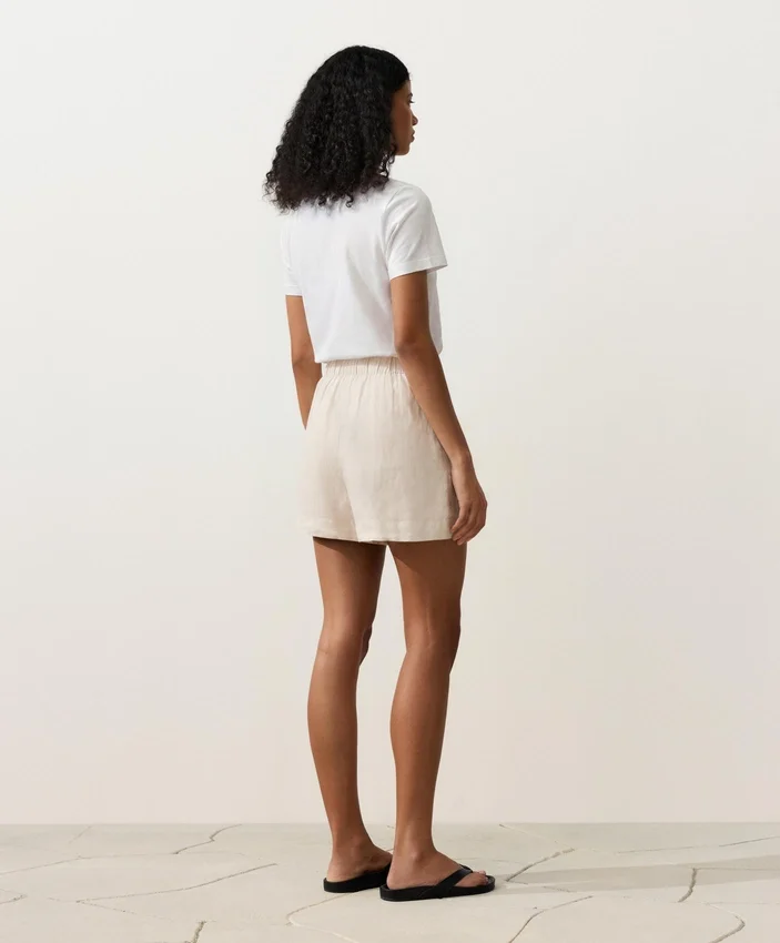 Shorts taille moyenne 100 % lin Shorts taille moyenne 100 % lin