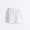 Shorts taille moyenne 100 % lin Shorts taille moyenne 100 % lin