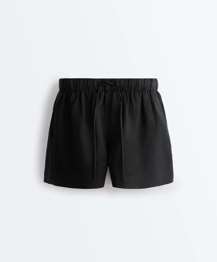 Shorts taille moyenne 100 % lin Shorts taille moyenne 100 % lin