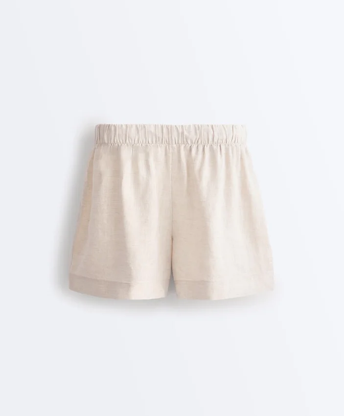 Shorts taille moyenne 100 % lin Shorts taille moyenne 100 % lin