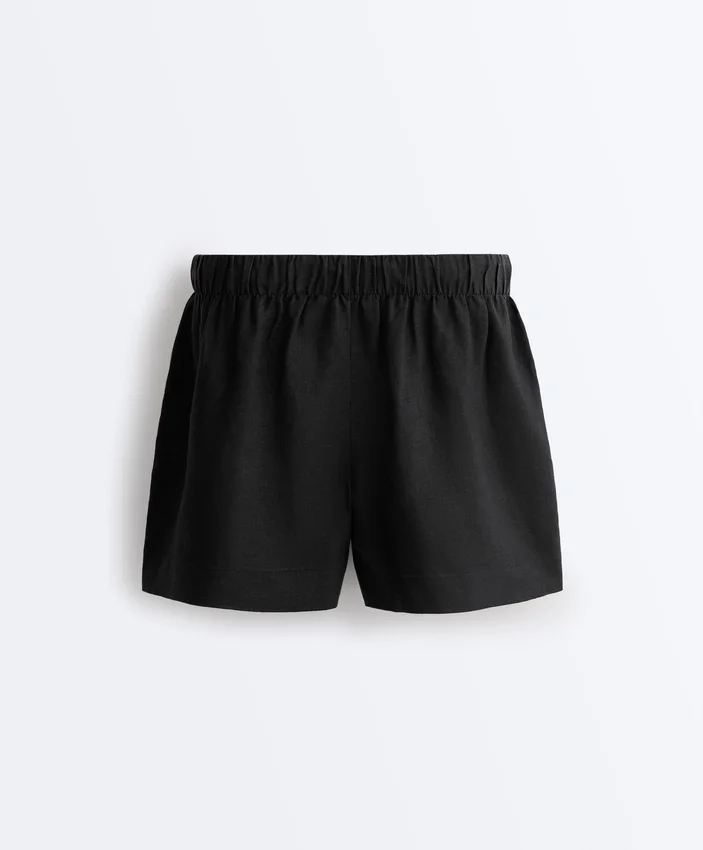Shorts taille moyenne 100 % lin Shorts taille moyenne 100 % lin