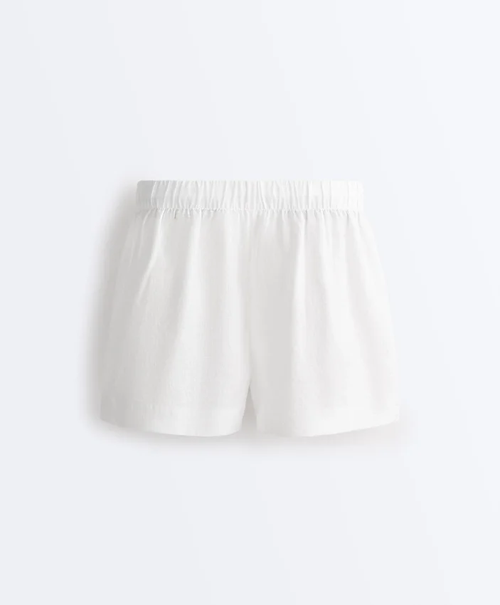 Shorts taille moyenne 100 % lin Shorts taille moyenne 100 % lin