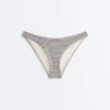 Slip bikini à couverture moyenne à découpe en U rayé en culotte