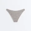 Slip bikini à couverture moyenne à découpe en U rayé en culotte