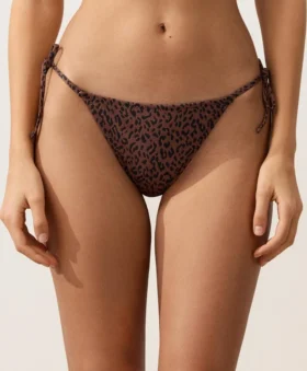 Slip culotte à couverture moyenne à nouer, imprimé léopard