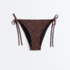 Slip culotte à couverture moyenne à nouer, imprimé léopard