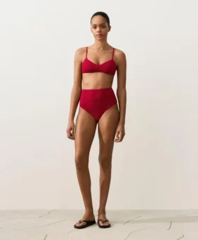 Slip culotte taille haute en tissu gaufré