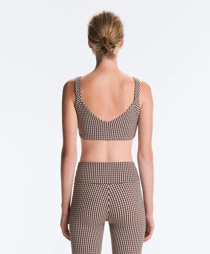 Soutien-gorge de sport à carreaux à maintien moyen Soutien-gorge de sport à carreaux à maintien moyen