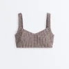 Soutien-gorge de sport à carreaux à maintien moyen Soutien-gorge de sport à carreaux à maintien moyen