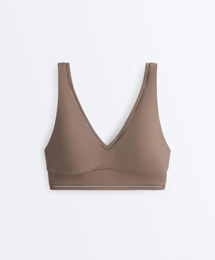 Soutien-gorge de sport Comfortlux à maintien moyen avec ourlet ajouré Soutien-gorge de sport Comfortlux à maintien moyen avec ourlet ajouré