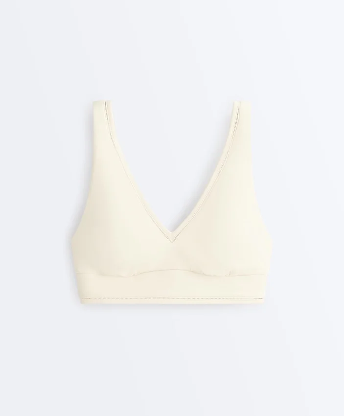 Soutien-gorge de sport Comfortlux à maintien moyen avec ourlet ajouré Soutien-gorge de sport Comfortlux à maintien moyen avec ourlet ajouré