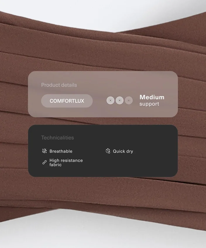 Soutien-gorge de sport Comfortlux à soutien moyen et plissé Soutien-gorge de sport Comfortlux à soutien moyen et plissé