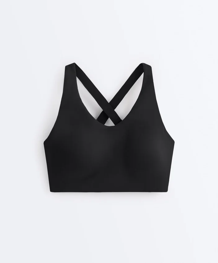 Soutien-gorge de sport compressif à dos croisé offrant un maintien ferme Soutien-gorge de sport compressif à dos croisé offrant un maintien ferme