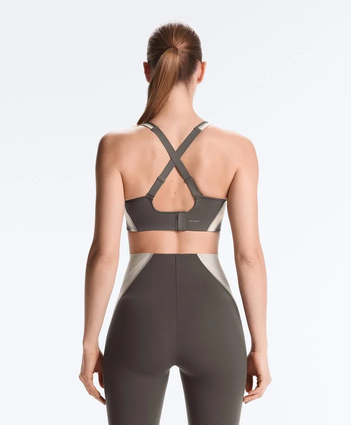 Soutien-gorge de sport compressif à maintien ferme et détails réfléchissants Soutien-gorge de sport compressif à maintien ferme et détails réfléchissants