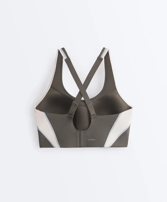 Soutien-gorge de sport compressif à maintien ferme et détails réfléchissants Soutien-gorge de sport compressif à maintien ferme et détails réfléchissants