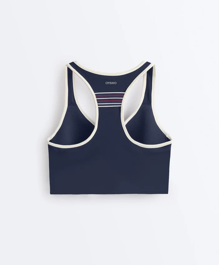 Soutien-gorge de sport compressif à maintien moyen avec bonnets en caoutchouc Soutien-gorge de sport compressif à maintien moyen avec bonnets en caoutchouc