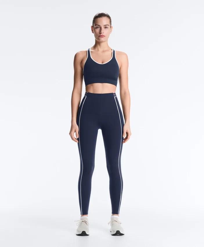 Soutien-gorge de sport compressif à maintien moyen avec bonnets en caoutchouc Soutien-gorge de sport compressif à maintien moyen avec bonnets en caoutchouc