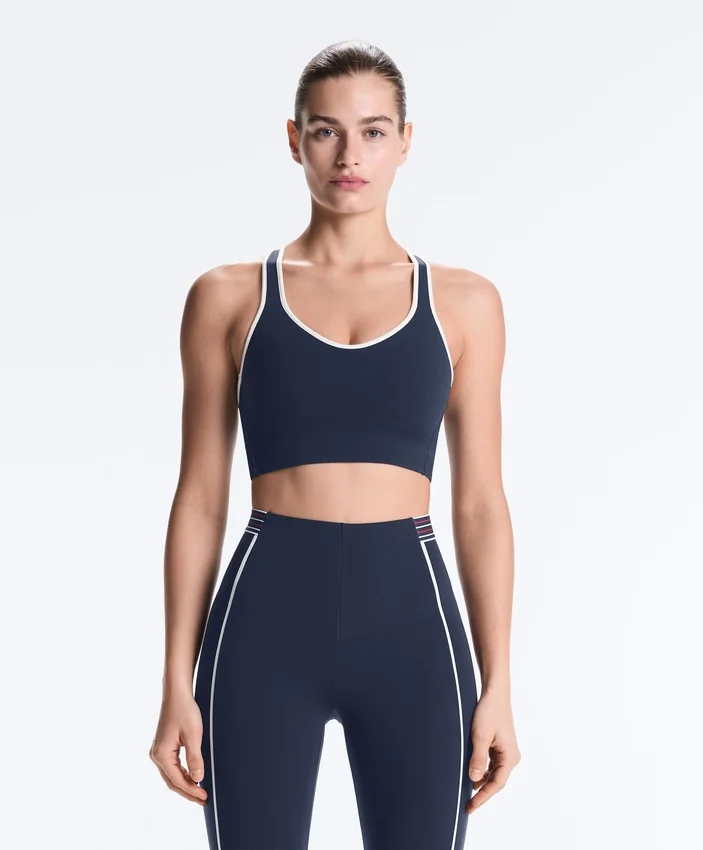 Soutien-gorge de sport compressif à maintien moyen avec bonnets en caoutchouc Soutien-gorge de sport compressif à maintien moyen avec bonnets en caoutchouc