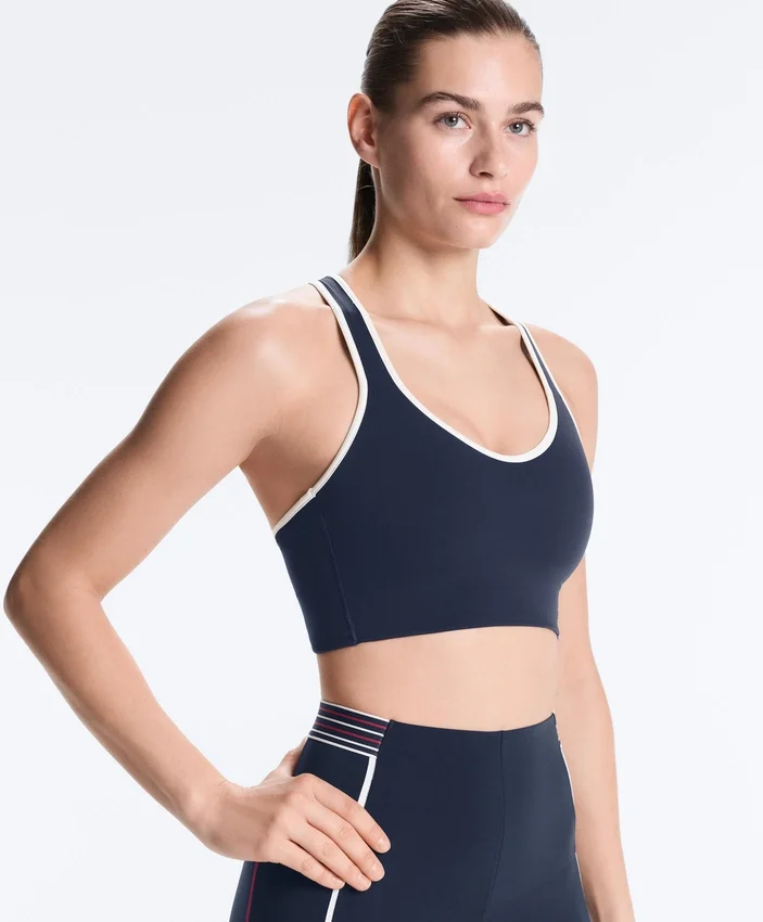 Soutien-gorge de sport compressif à maintien moyen avec bonnets en caoutchouc Soutien-gorge de sport compressif à maintien moyen avec bonnets en caoutchouc