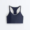 Soutien-gorge de sport compressif à maintien moyen avec bonnets en caoutchouc Soutien-gorge de sport compressif à maintien moyen avec bonnets en caoutchouc
