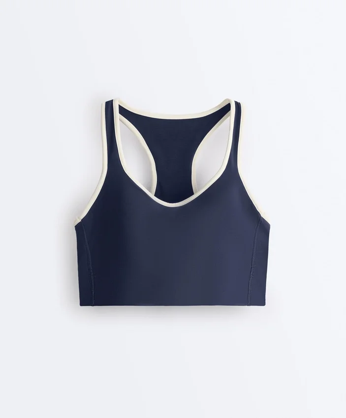Soutien-gorge de sport compressif à maintien moyen avec bonnets en caoutchouc Soutien-gorge de sport compressif à maintien moyen avec bonnets en caoutchouc
