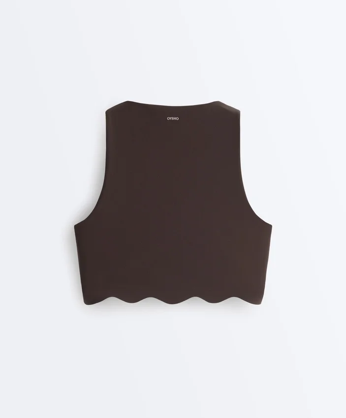 Soutien-gorge de sport compressif à maintien moyen et motif ondulé Soutien-gorge de sport compressif à maintien moyen et motif ondulé