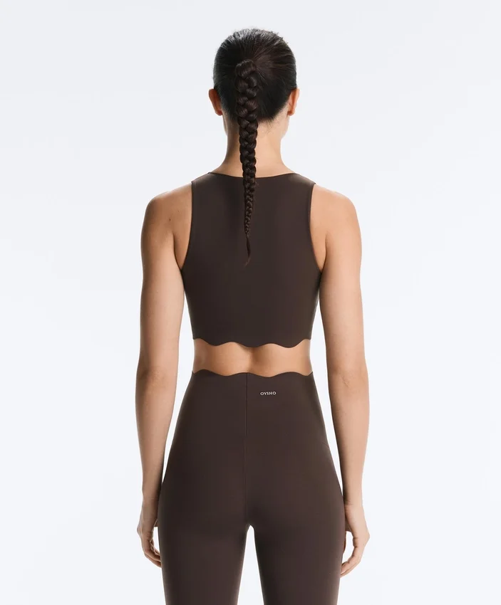 Soutien-gorge de sport compressif à maintien moyen et motif ondulé Soutien-gorge de sport compressif à maintien moyen et motif ondulé