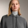 Sweat-shirt à capuche ample en modal brossé chiné