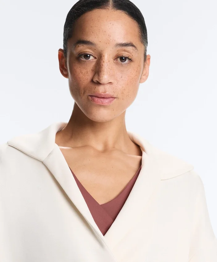 Sweat-shirt à col polo croisé en modal Soft Touch Sweat-shirt à col polo croisé en modal Soft Touch