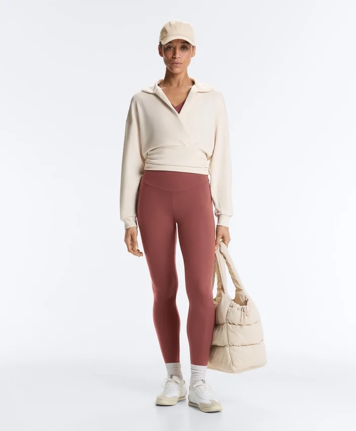 Sweat-shirt à col polo croisé en modal Soft Touch Sweat-shirt à col polo croisé en modal Soft Touch