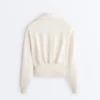 Sweat-shirt à col polo croisé en modal Soft Touch Sweat-shirt à col polo croisé en modal Soft Touch