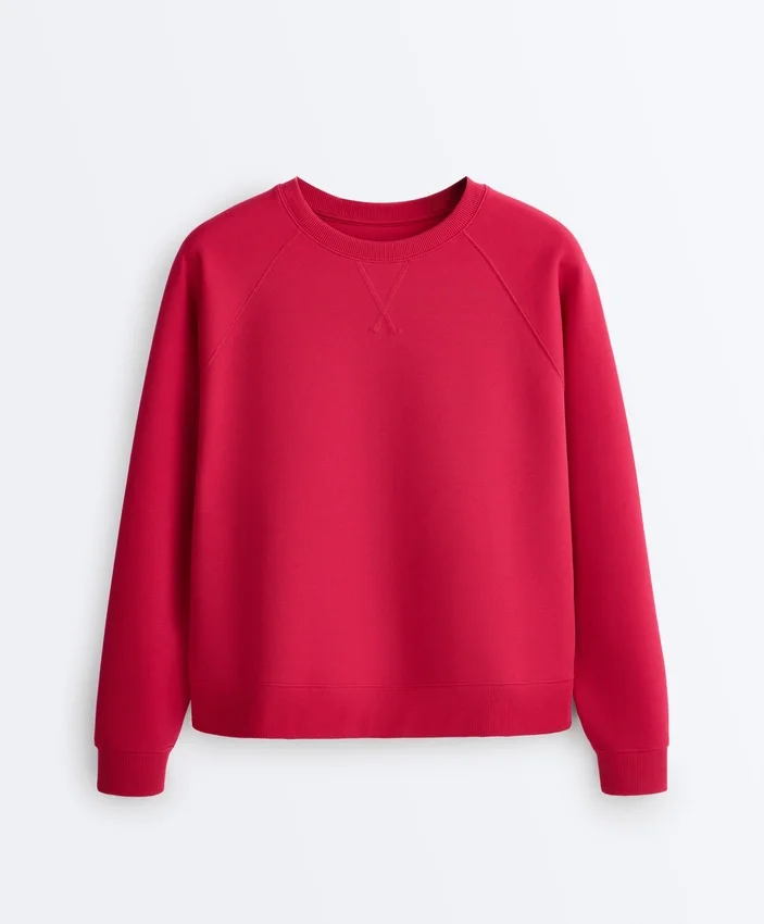 Sweat-shirt à col rond en coton piqué Sweat-shirt à col rond en coton piqué
