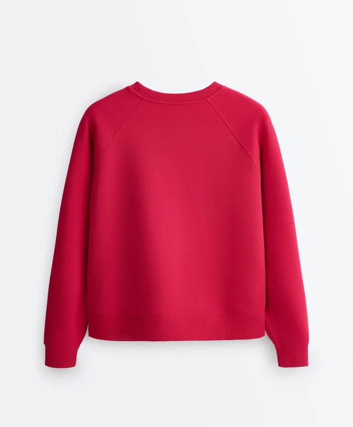 Sweat-shirt à col rond en coton piqué Sweat-shirt à col rond en coton piqué